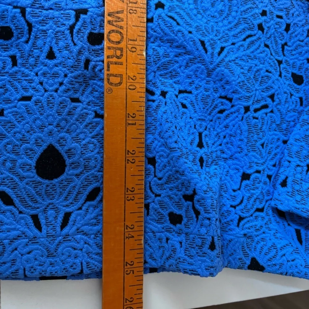 Andria Lieu Collection Blue Lace Pattern Button-Up Jacket - Picture 11 of 12